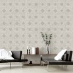 Wall mockup in home interior background, Modern style living room, 3D render